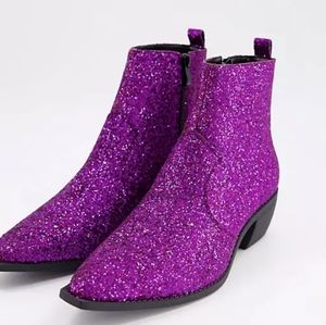 Sparkly purple boots